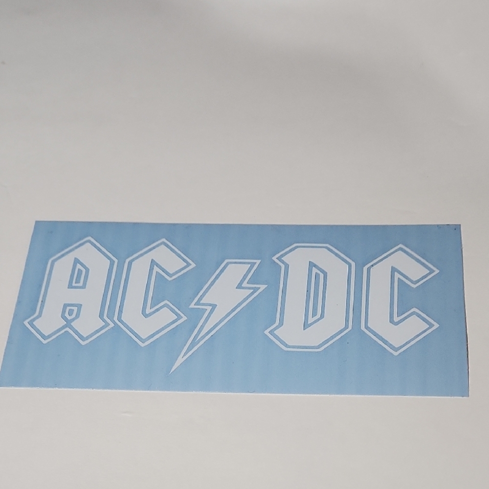 AC/DC Sticker 6x3 White